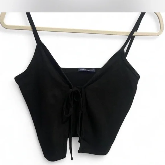 Brandy Melville Black Tie-Front Camisole - Picture 2 of 5